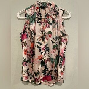Banana Republic Floral Sleeveless Blouse - Pink and Green